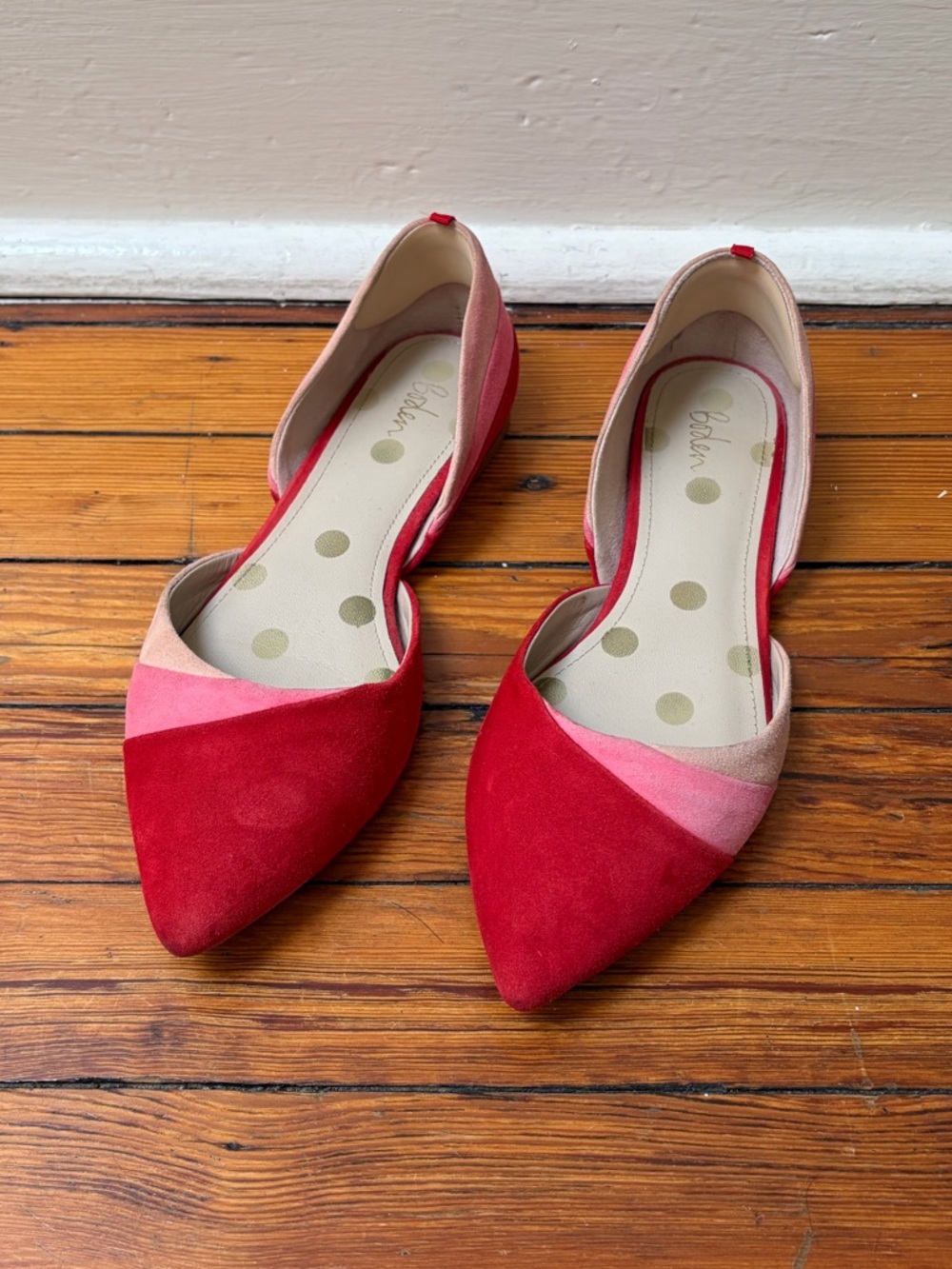 Boden Henrietta color block suede flats size 39